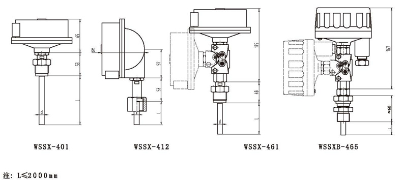 WSSX工業(yè)雙金屬溫度計（電接點型螺紋式）_http://m.023mdkt.com_雙金屬溫度計_第3張