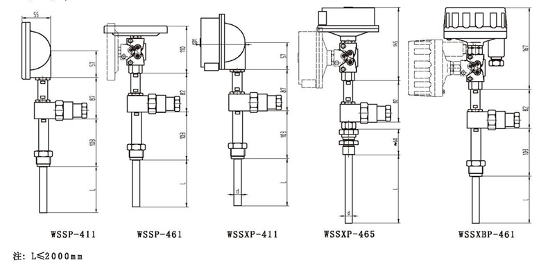 WSSX工業雙金屬溫度計（一體化型螺紋式）_http://m.023mdkt.com_雙金屬溫度計_第3張