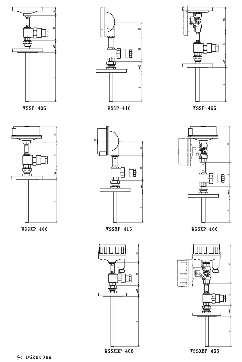 WSSX工業雙金屬溫度計（一體化型法蘭式）_http://m.023mdkt.com_雙金屬溫度計_第3張